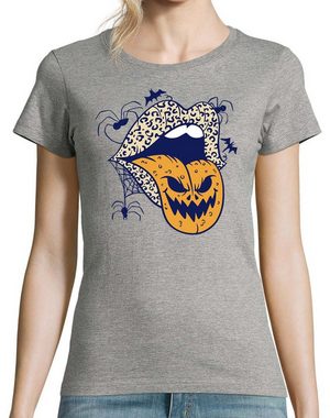 Youth Designz Print-Shirt Halloween Lippen Damen T-Shirt Horror Logo im Fun-Look mit modischem Logo Aufdruck