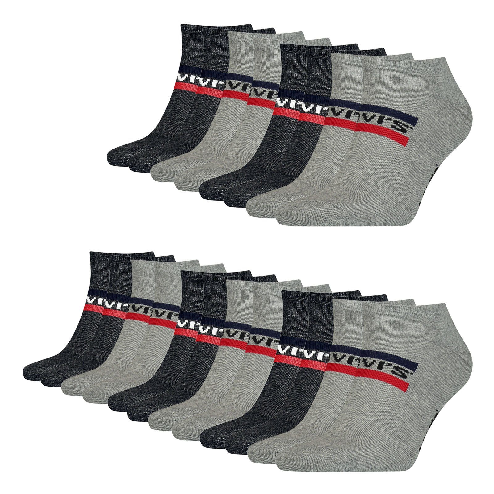 Levi's® Sneakersocken Superior Comfort (10-Paar) mit Markenschriftzug auf dem Spann