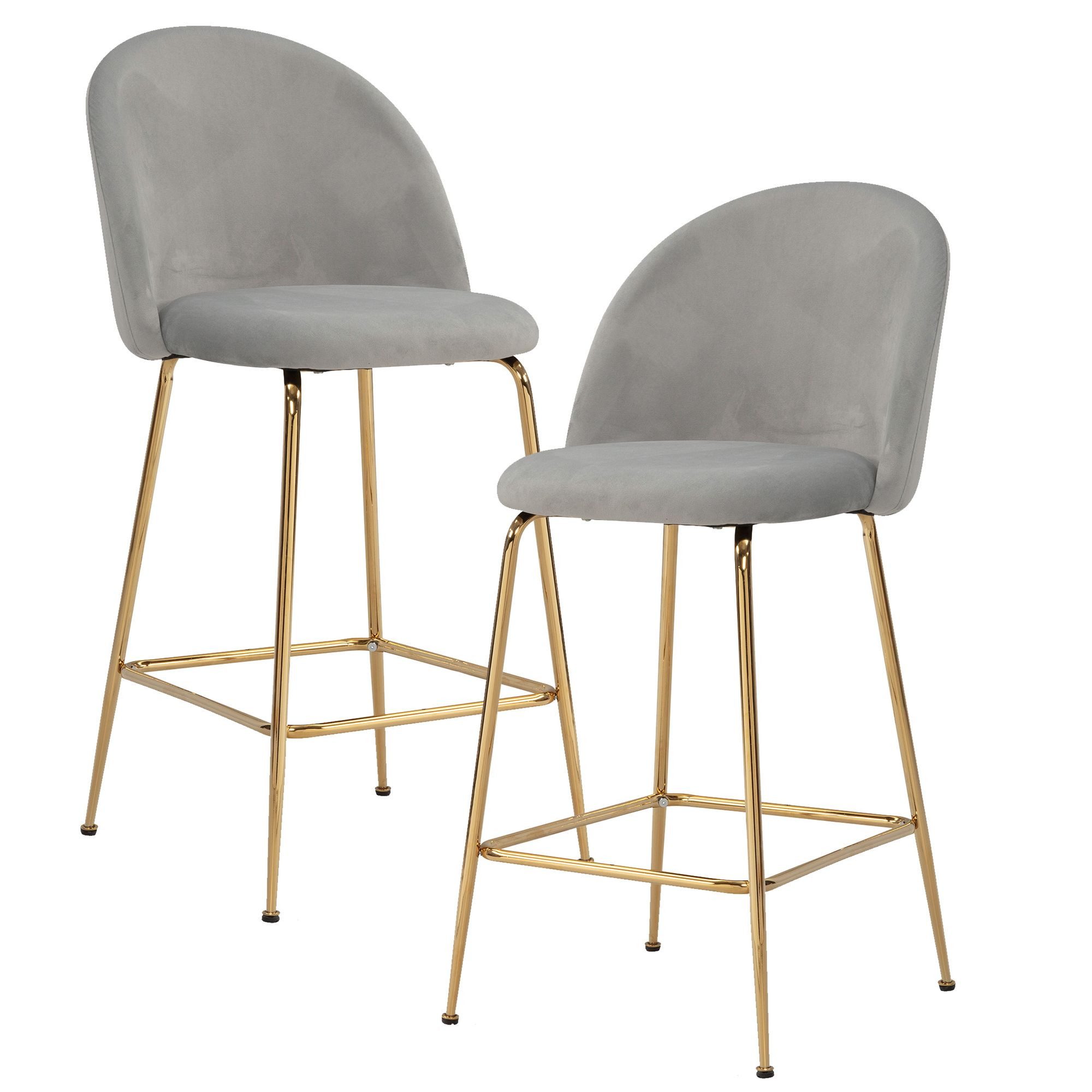 FINEBUY Barhocker FB59808 (Samt Grau Hocker günstig online kaufen