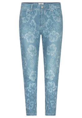 ANGELS 7/8-Jeans Jeans Ornella mit Blumen und Streifen mit Label-Applikationen