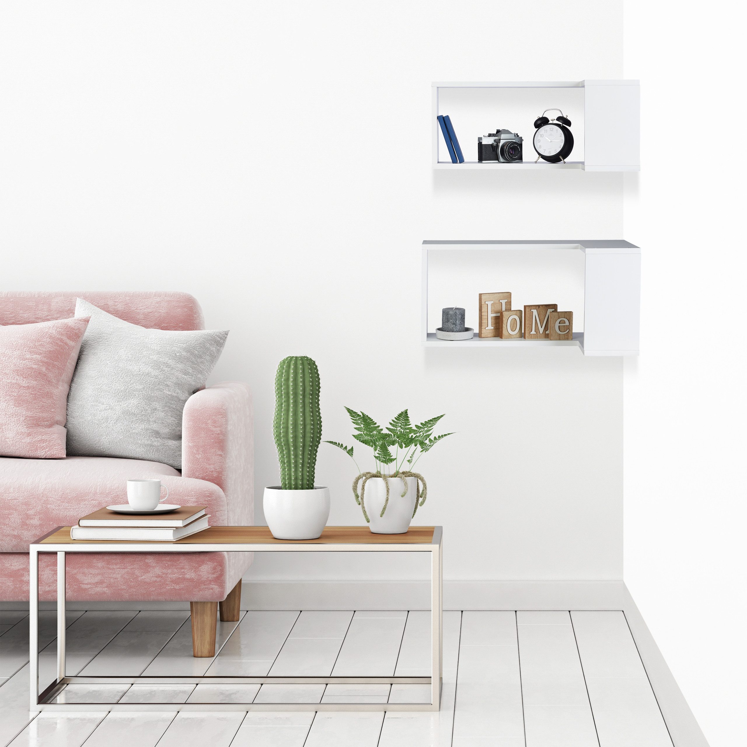 relaxdays Wandregal Eck Wandregal 2er Set, günstig online kaufen