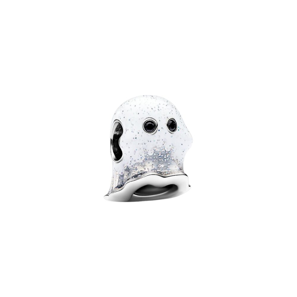 Pandora Charm-Einhänger 793404C01, Geist, Gespenst, Weiß, Emaille, Halloween