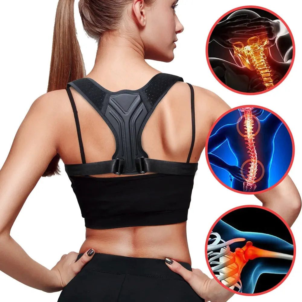 Sport-Knight® Rückenstabilisator Rückentrainer, Haltungskorrektur, anpassbar, verstärktes Rückenpolster