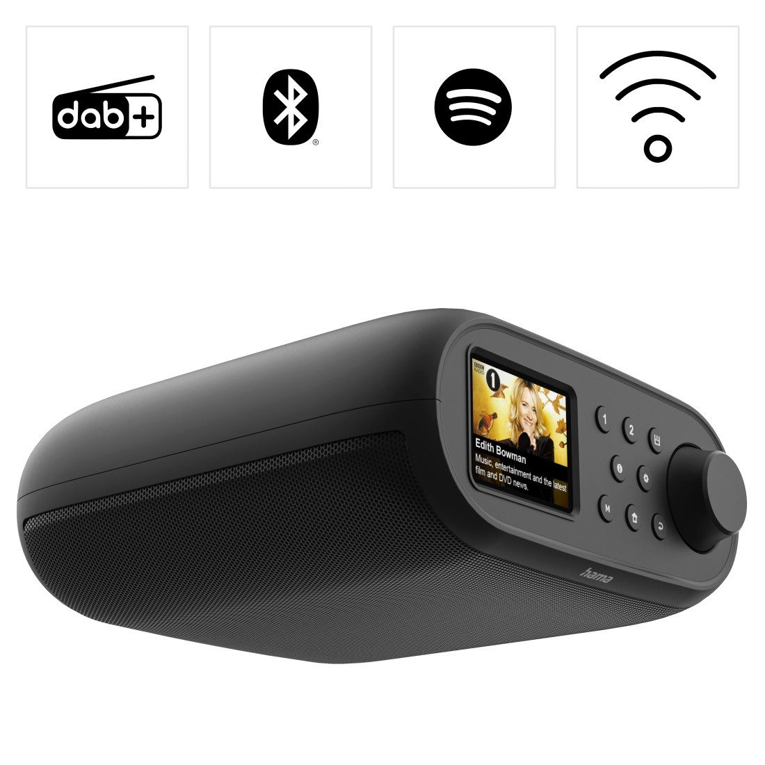 Hama DAB-Radio (mit Bluetooth, Digitalradio, FM/DAB plus, Radiowecker) Digitalradio (DAB) (5 W, Unterbauradio mit Montagematerial)