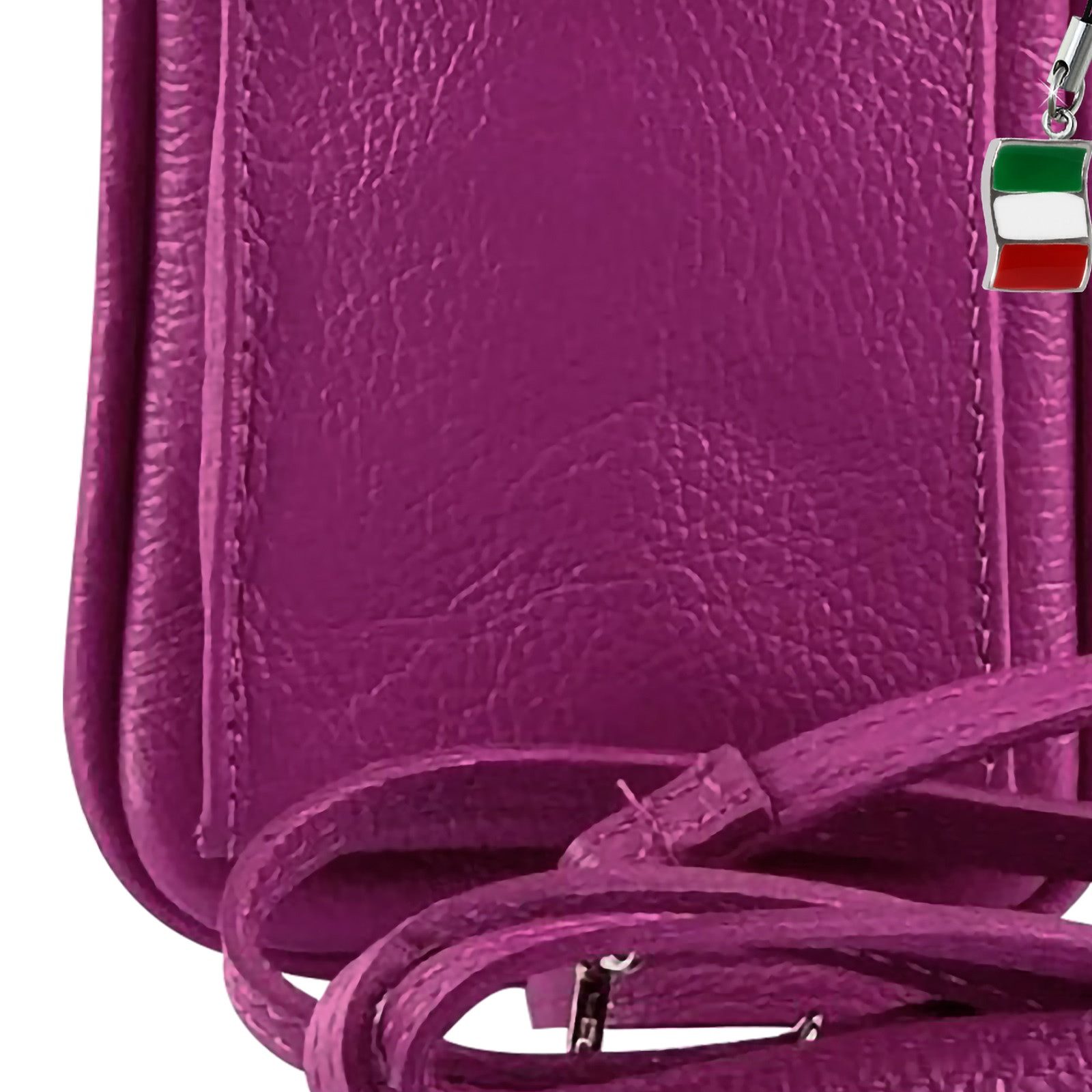 FLORENCE Handtasche Florence Damen Mini-Handtasche echtes (Handtasche), Damen Umhängetasche, Handtasche Leder, pink ca. 12cm x ca. 20cm