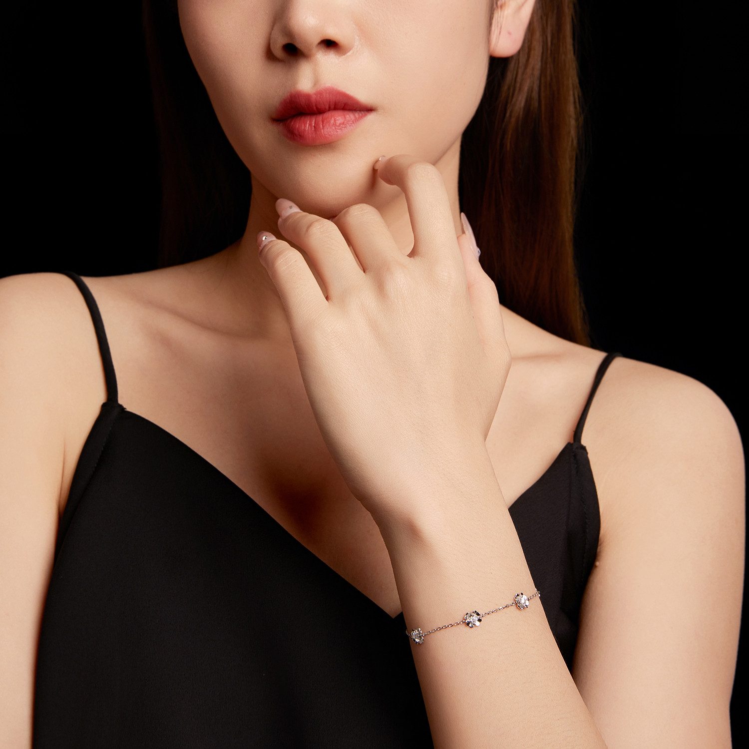 Runde Perlé Silberarmband Kleeblatt Moissanit Armband Damen – 925 Sterling günstig online kaufen