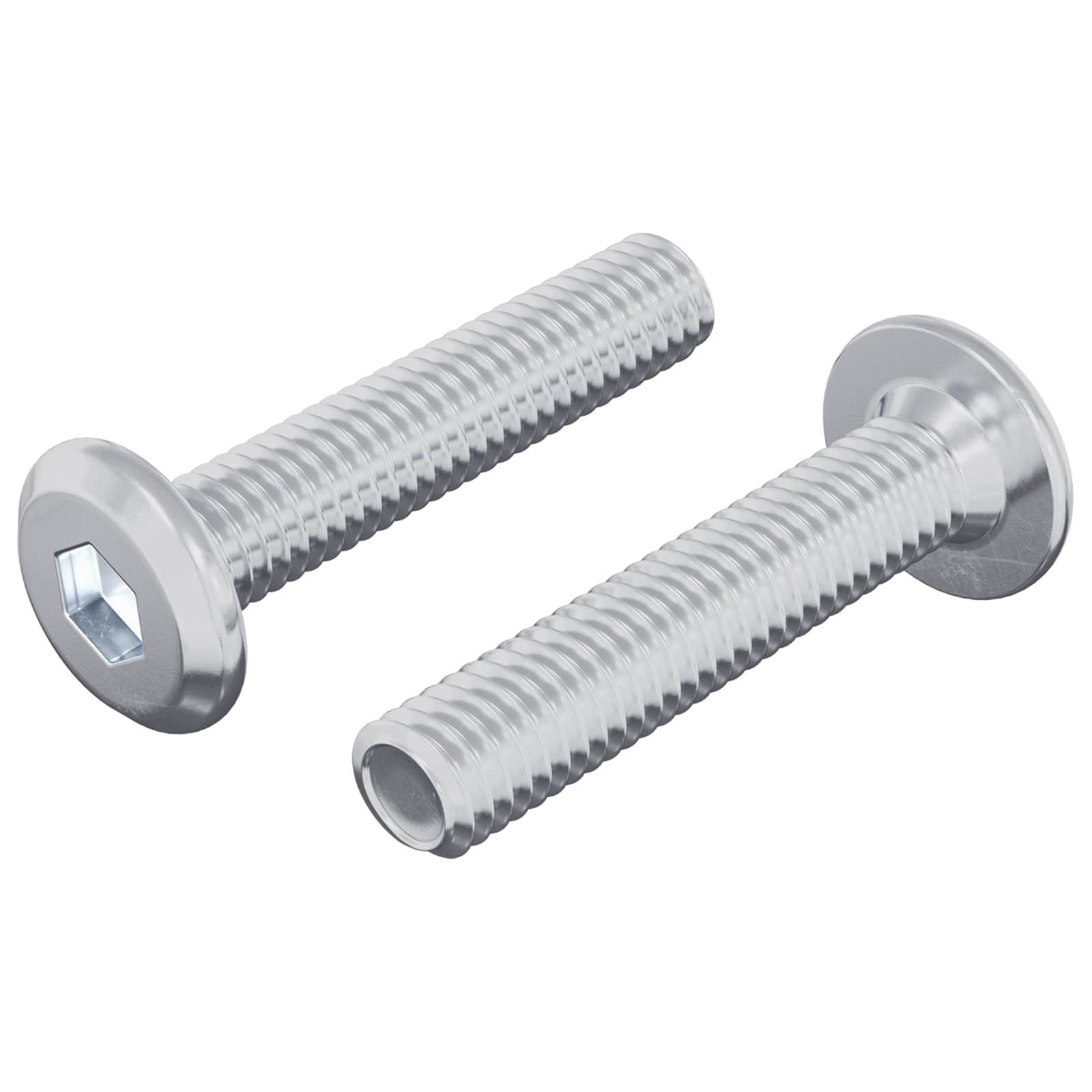 vidaXL Bauschraube Schraube mit Sperre Uni 2 Stk. Silber M6 x 30 mm Stahl, (2 St)