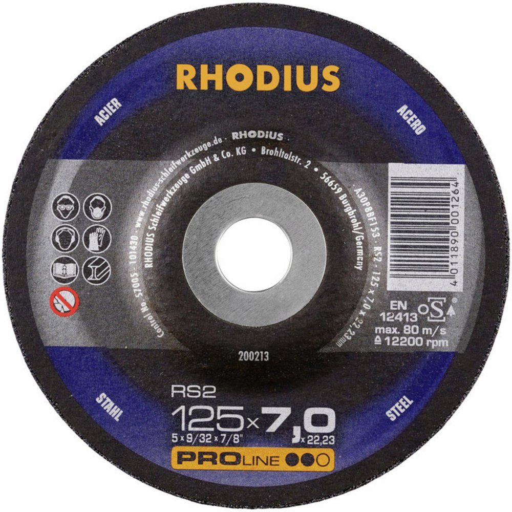 Rhodius Schruppscheibe Rhodius 200274 RS2 Schruppscheibe gekröpft Durchmesser 230 mm Bohrungs, Ø 230.00 mm