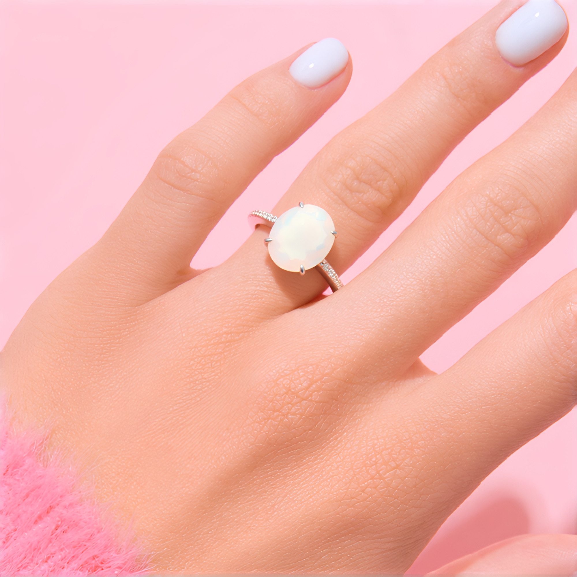 Cavill Silberring Cavill 2,35 ct Welo-Opal Ring oval 925 Sterling Silber platin (1-tlg)