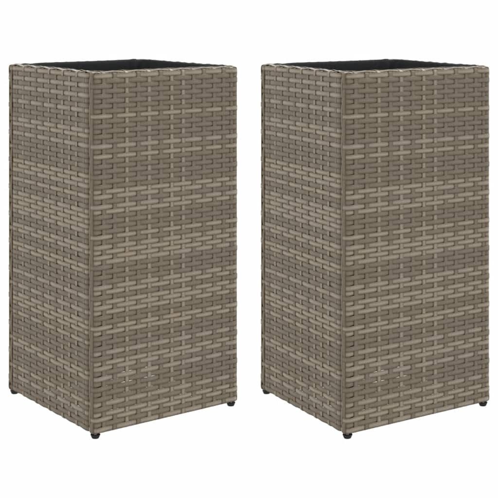 vidaXL Blumentopf Pflanzkübel 2 Stk. Grau günstig online kaufen