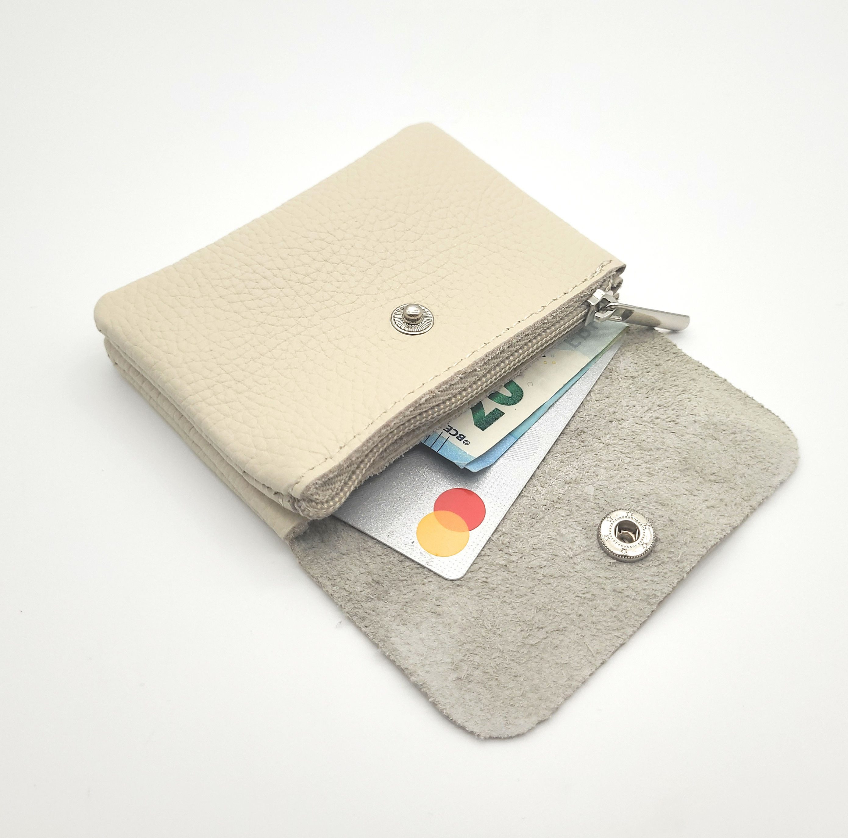 Lemasi Mini Geldbörse kleines echt Leder Portemonnaie, pures Leder, Made in Italy, Die minimalistische Börse, ideal für Urlaub und Alltag