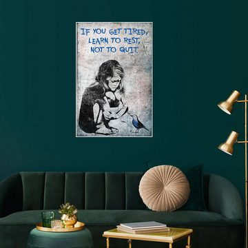 Posterlounge Poster Pineapple Licensing, Banksy - If you get tired, learn to rest, Kinderzimmer Modern Malerei