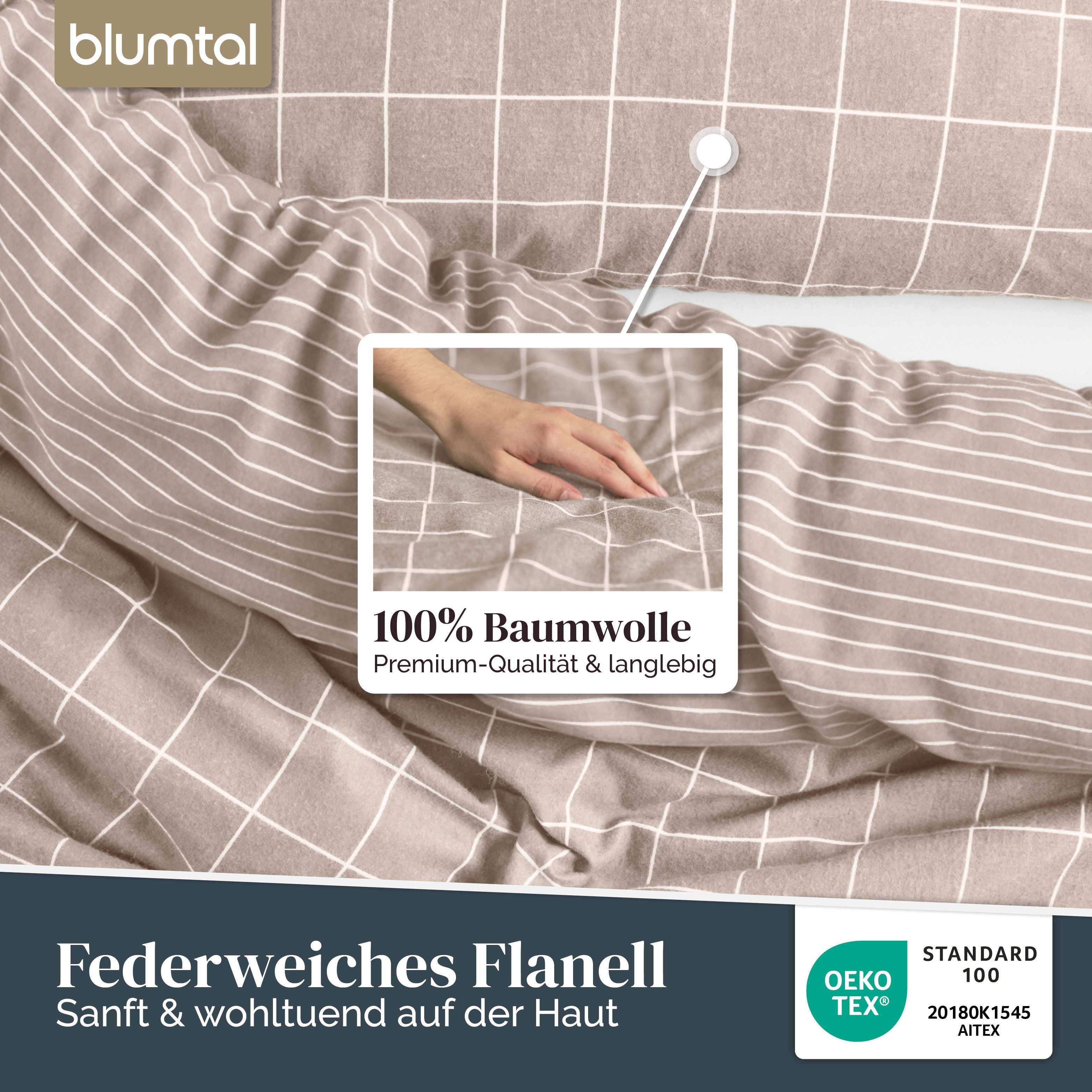 Blumtal Bettwäsche Biber Bettwäsche Oeko-TEX zert. Flanell Bettwäsche Baumw günstig online kaufen
