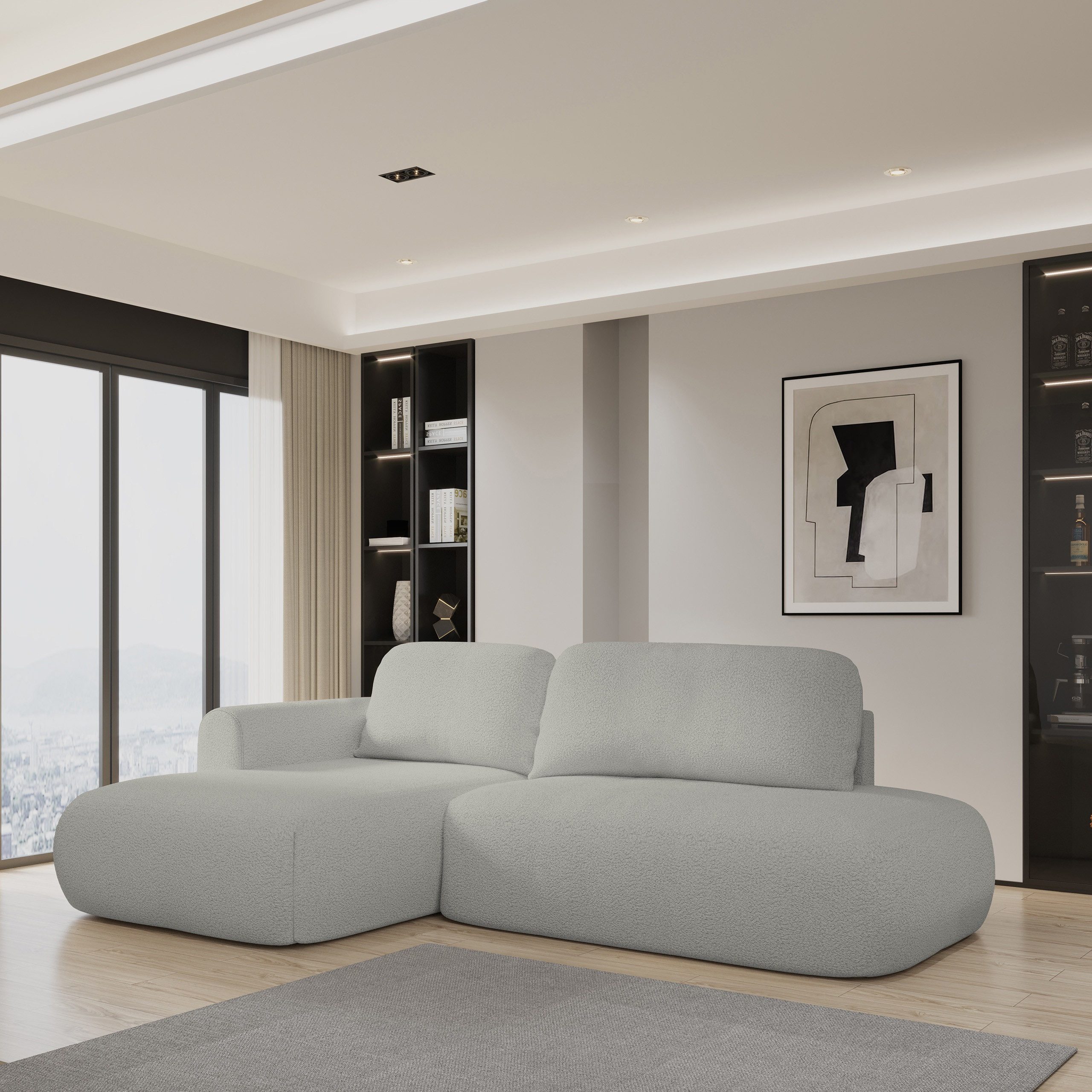 Masseno Ecksofa NUVIRA mit Schlaffunktion L-Form, Sofa mit Bettkasten