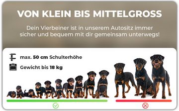 fell&bell Hunde-Autositz, Doppelt Sicher mit 2 Gurten, Bis Mittlere Hunde - 2 in 1 Hundebett