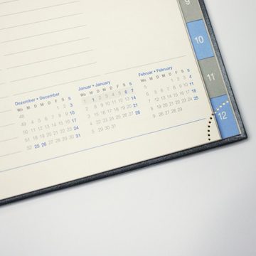 ADINA Buchkalender 2024 ADINA Buchkalender A5+ weiß-metallic 21x26cm 1 Woche auf 2 Seiten