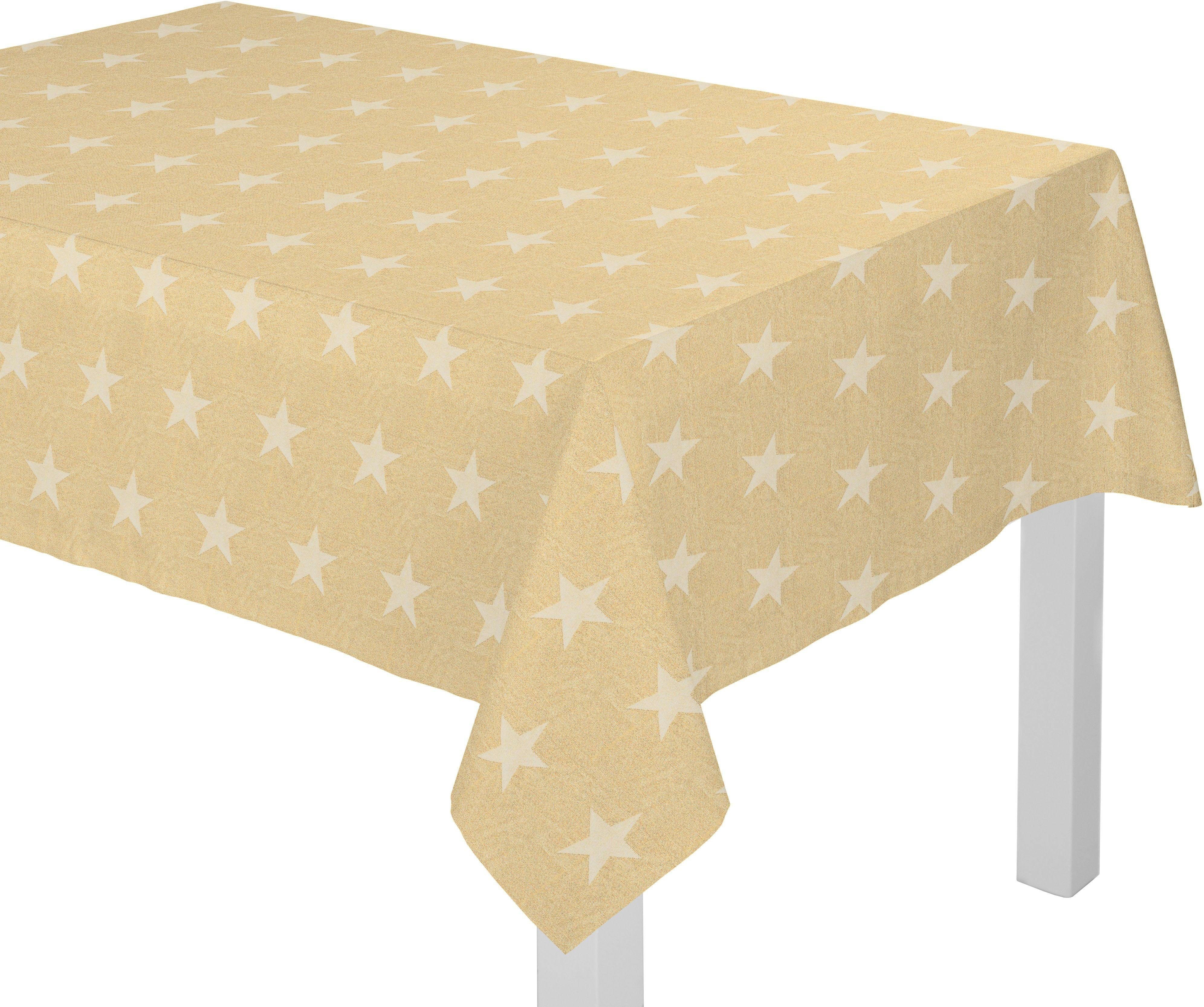 Wirth Tischdecke CRAYON creme/goldfarben | Tischdecken