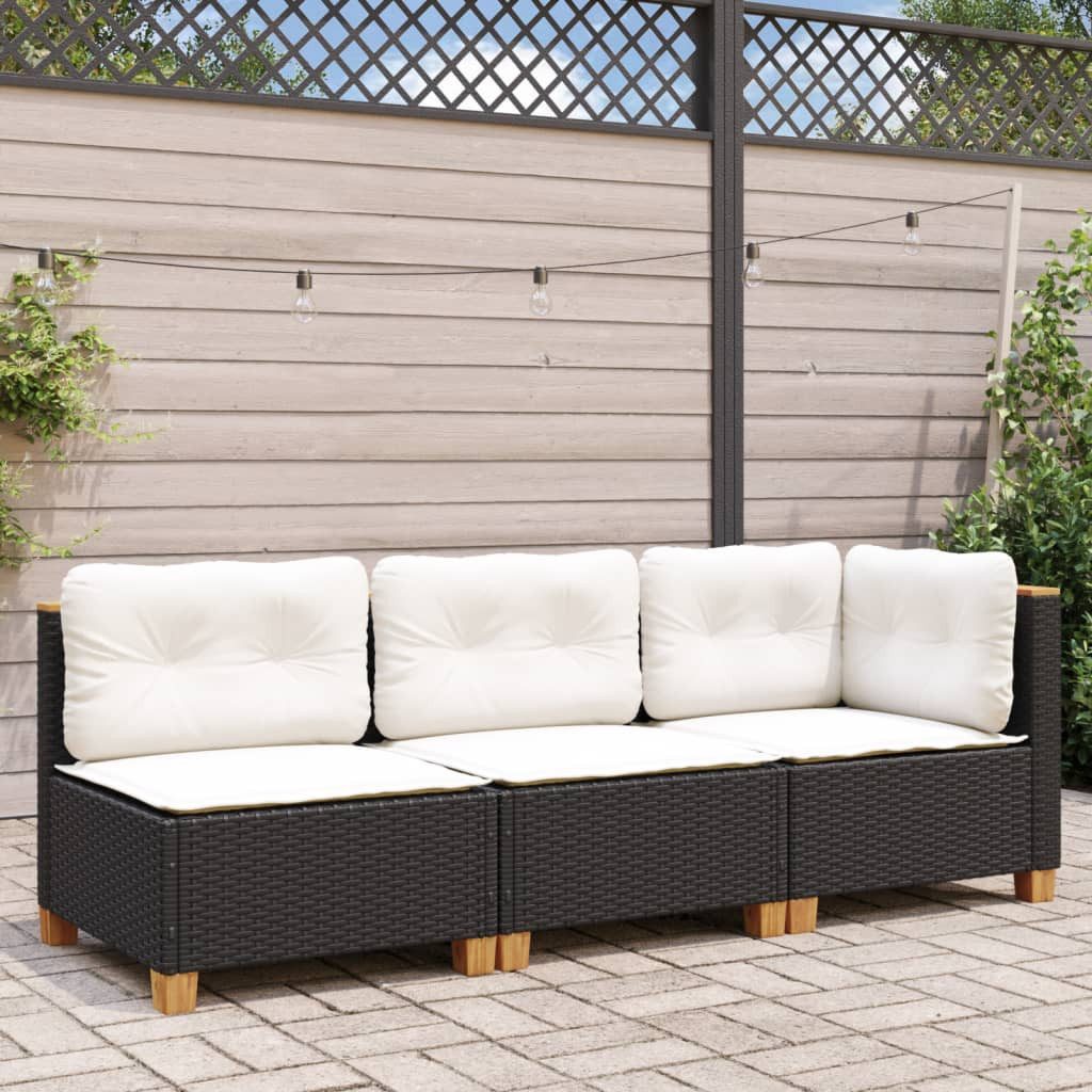 vidaXL Loungesofa Gartensofa mit Kissen 3-Sitzer günstig online kaufen