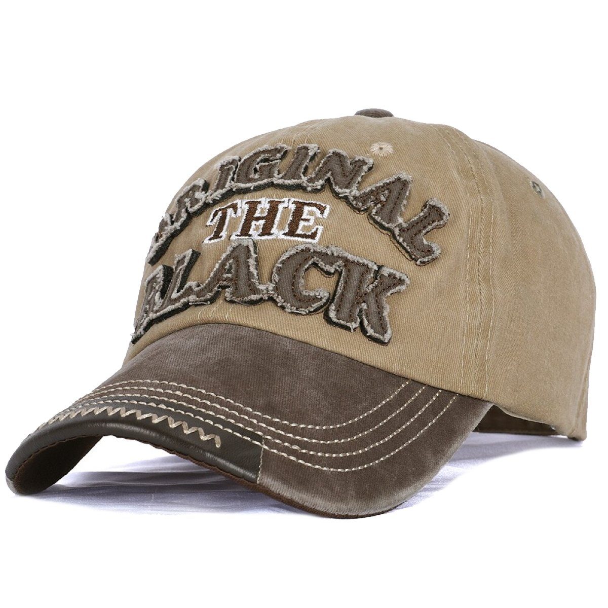 Sporty Baseball Cap Original The Black Vintage Style Used Washed Look Retro Baseballcap braun