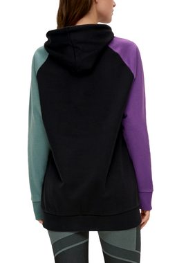 QS Sweatshirt Colour-Block Hoodie Stickerei
