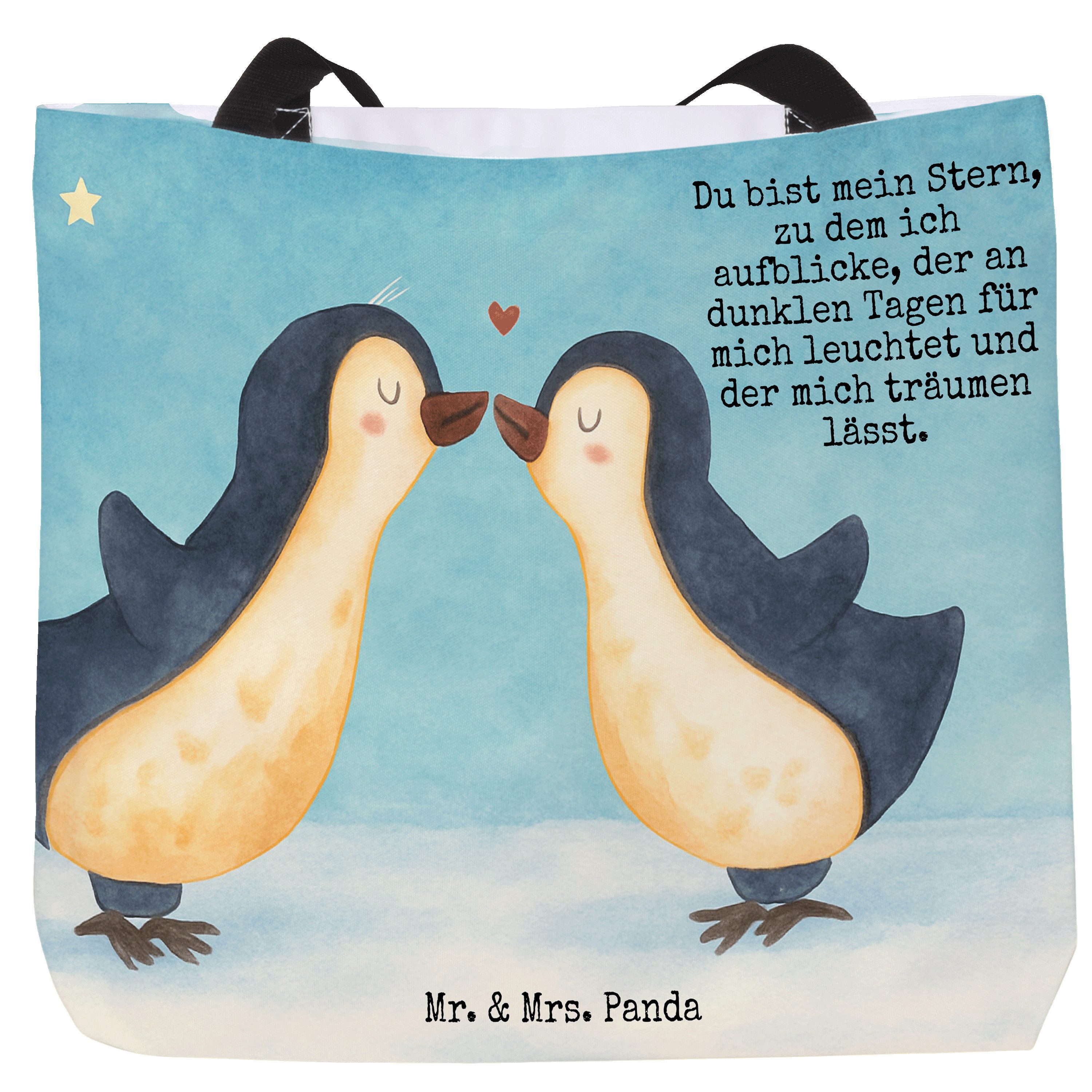 Shopper Pinguin Liebe Design, Reisetasche, Weiß, Beutel, Laptoptasche, Vertra