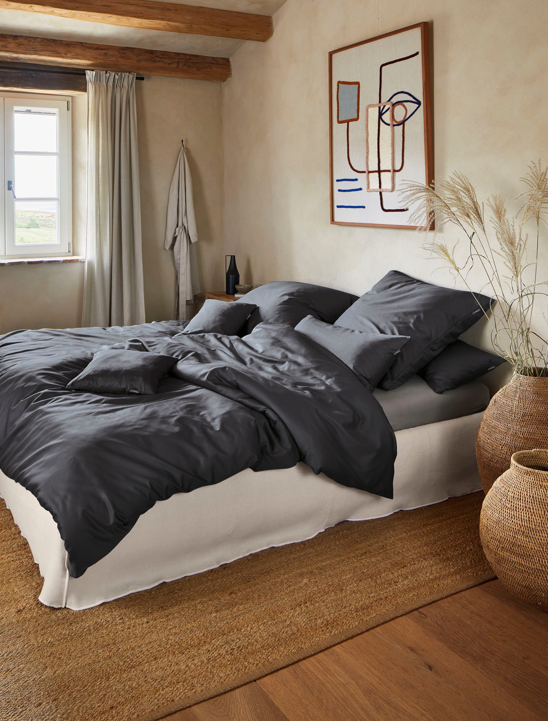 Irisette Bettwäsche Premium Satin Bettwäsche Paris, Mako-Satin, 2 teilig, hochwertige Uni Premium Bettwäsche mit Reißverschluss, 100% Baumwolle