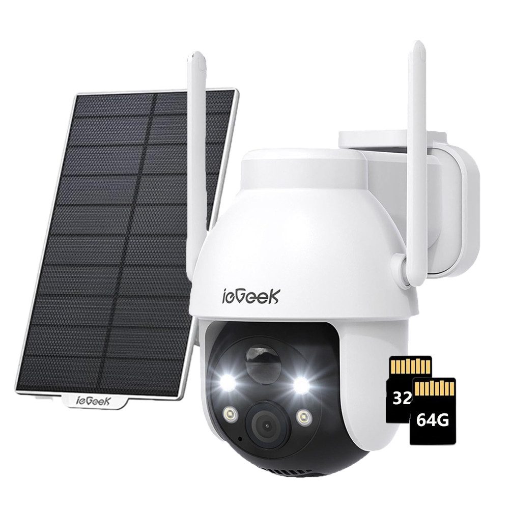 ieGeek Überwachungskamera Überwachungskamera Aussen Akku - 2K Kamera Überwachung Aussen Solar (Aussen, Außenbereich, Outdoor, mit 32GB Karte,360° WLAN Kamera Outdoor Kabellose Aussenkamera, 1-tlg., mit Farbige Nachtsicht und PIR Bewegungsmelder, 4-fachen Digitalzoom,3 Alarmmodi,4 Bildschirme gleichzeitig Отзывы)