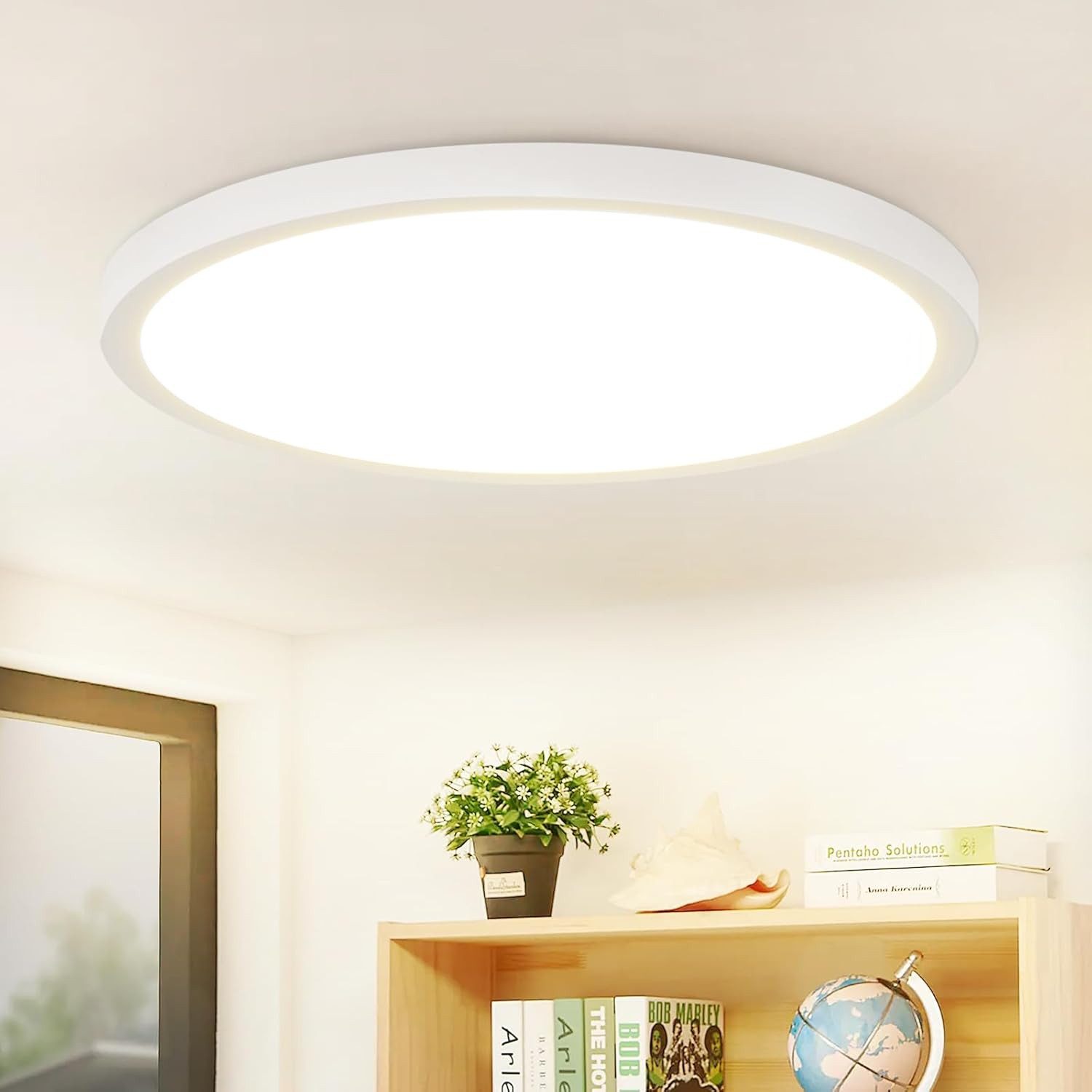 ZMH LED Deckenleuchte Wohnzimmer Rund Flach günstig online kaufen