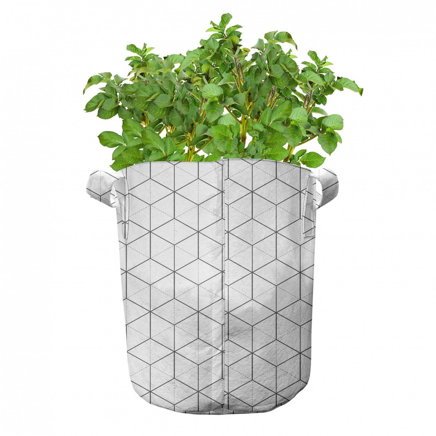 Abakuhaus Pflanzkübel hochleistungsfähig Stofftöpfe Quadrate für mit Geometrisch und Griffen Linien Pflanzen