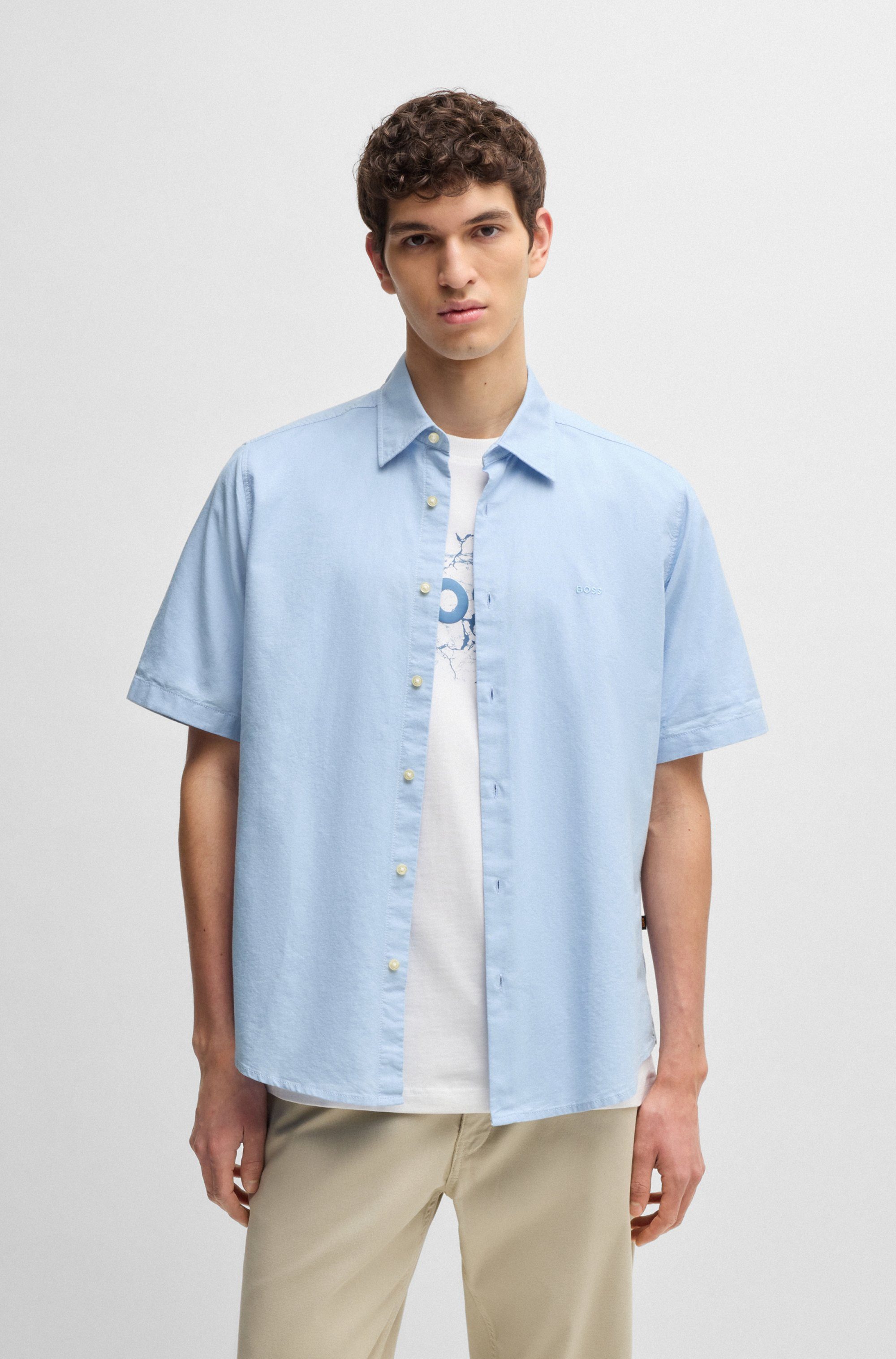 BOSS ORANGE Kurzarmhemd Rash mit tonigem Logo günstig online kaufen