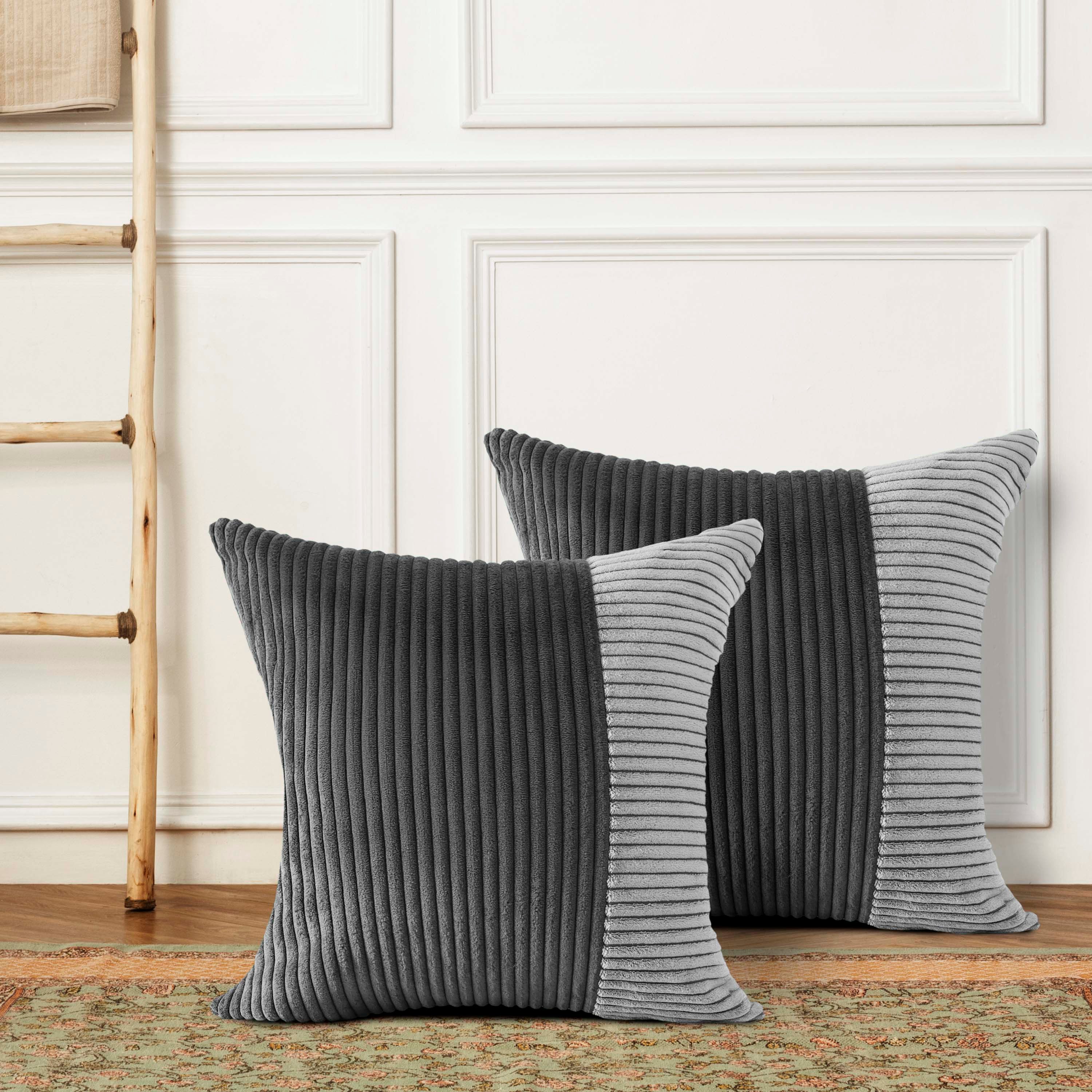 Amilian Dekokissen 2er Set - Kissen mit Füllung & Bezug - Zierkissen Set 2 Stück, Kuschelkissen, Kopfkissen 40x40 cm mit abnehmbarem Kissenbezug