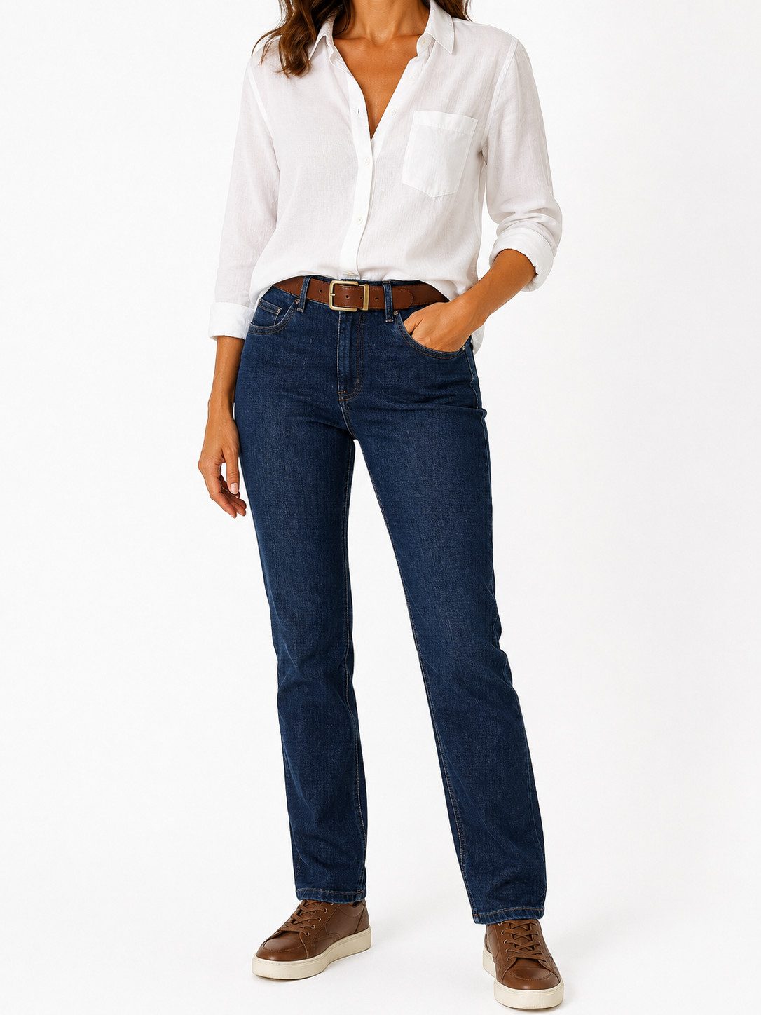 STARK DIE HOSE Stretch-Jeans GRETA-Damen Jeans mit Dehnbund,5-Pocket, normaler Oberschenkel OEKO-TEX® Standard 100 -zertifiziert und zugleich MADE IN EUROPE