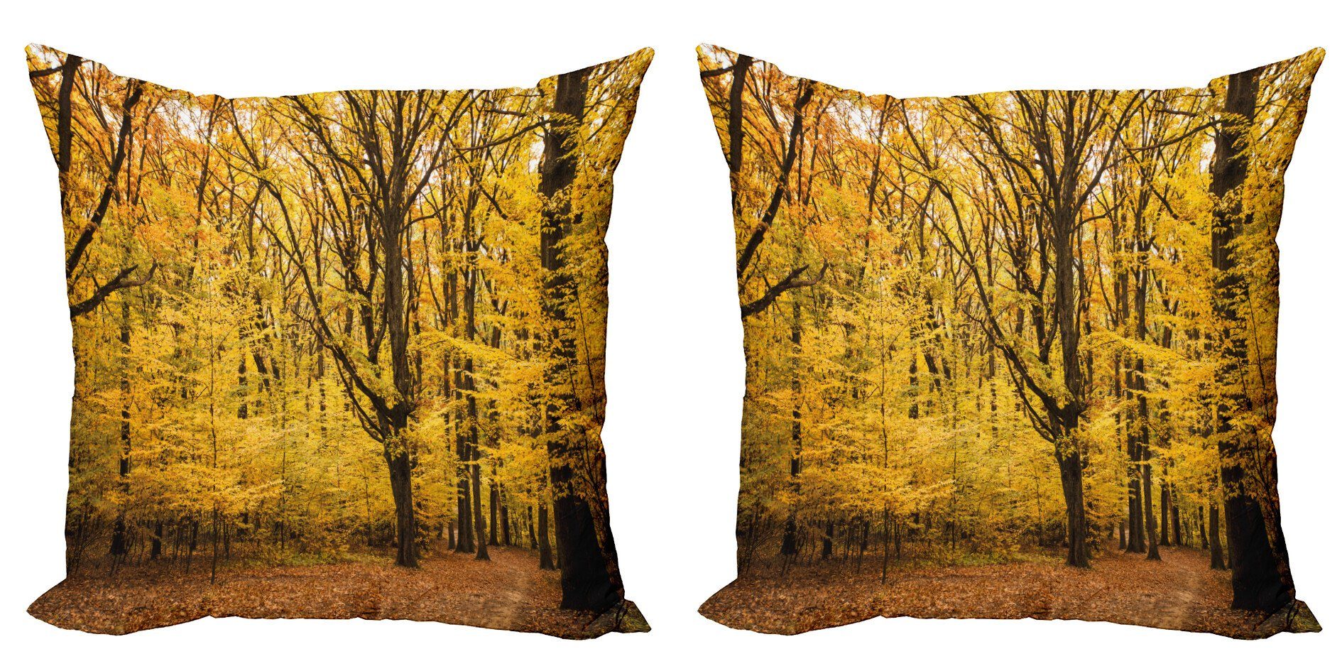 Kissenbezüge Modern Accent Doppelseitiger Digitaldruck, Abakuhaus (2 Stück), Wald Herbst in der Natur Theme