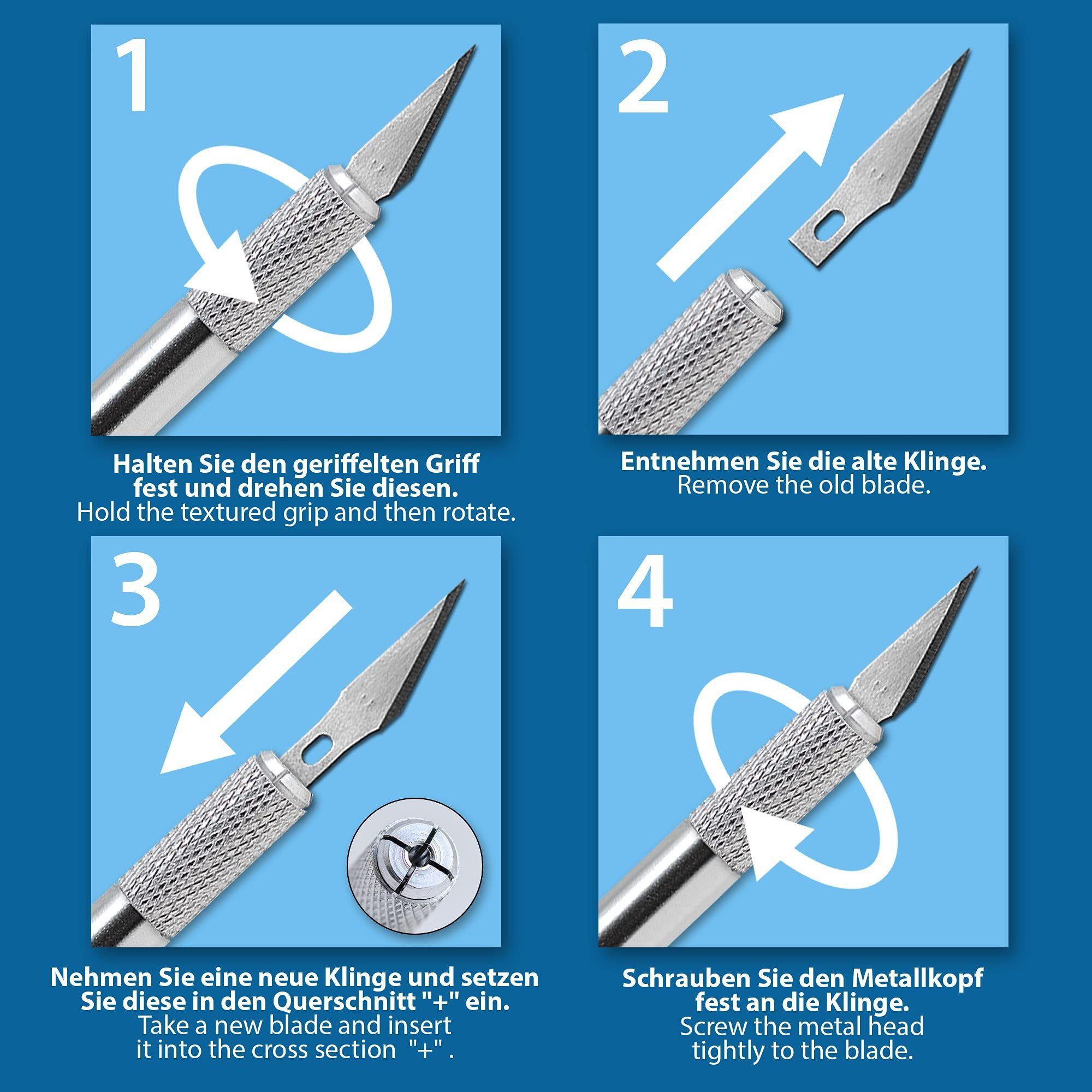 Messer Tritart Klingen Set Hobby-Messer Set 70 Cuttermesser Ersatzklingen, 70 mit mit DIY
