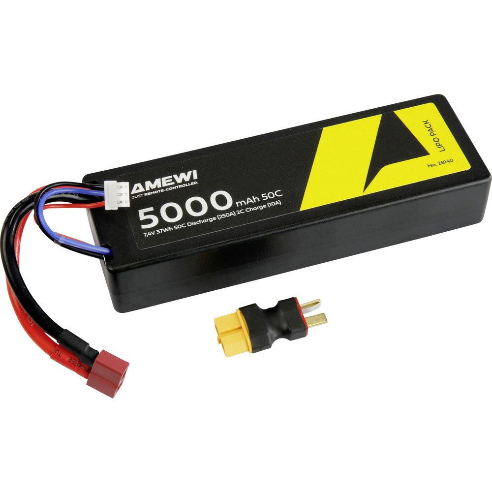 Amewi Amewi Modellbau-Akkupack (LiPo) 7.4 V 5000 mAh Zellen-Zahl: 2 Hardcas Akku 5000 mAh