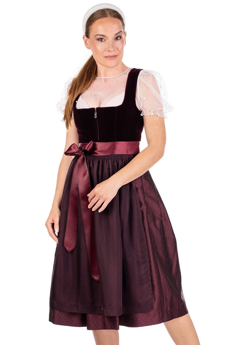 MarJo Dirndl Samtdirndl 2tlg. - BIDINGEN - pflaume günstig online kaufen