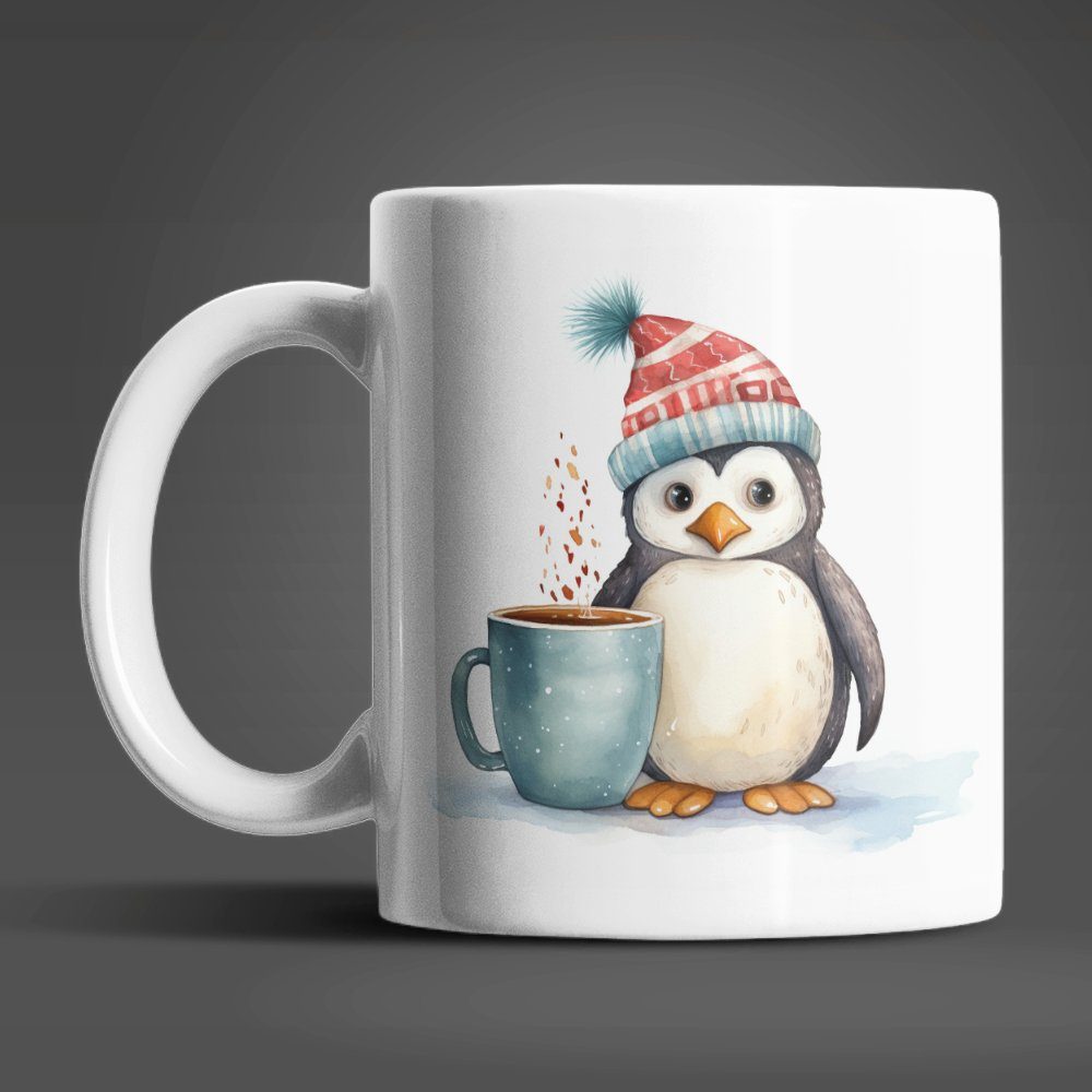 WS-Trend Tasse Süßer Pinguin Coffee Kaffeetasse Teetasse, Keramik, Geschenkidee 330 ml