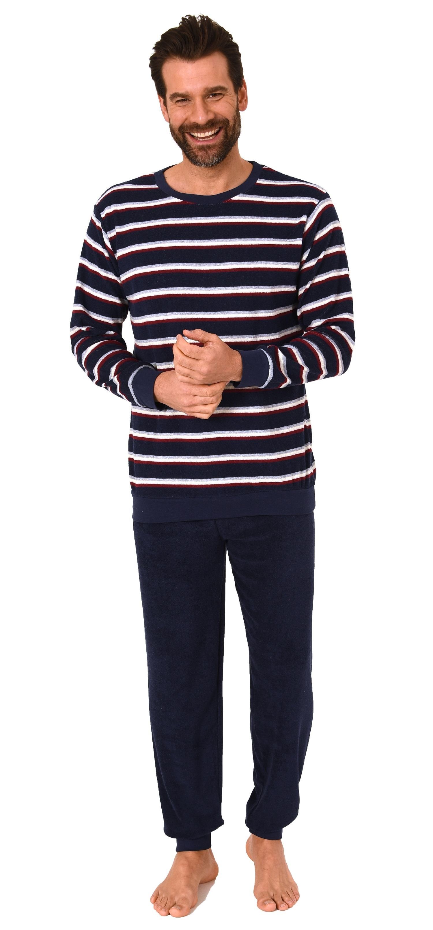Normann Pyjama Herren Frottee Schlafanzug langarm günstig online kaufen