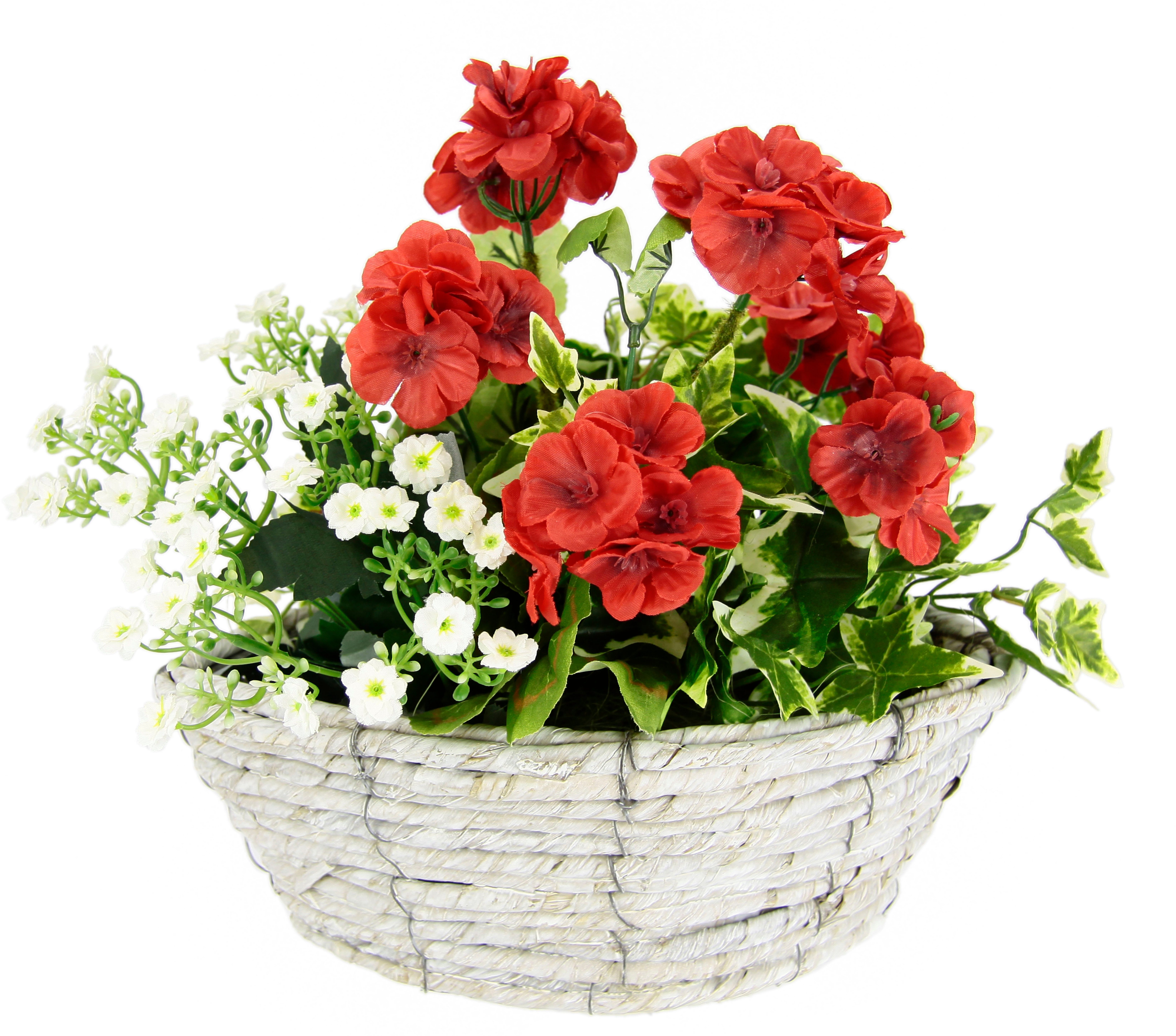 Kunstblume Gesteck Geranien mit Blüten, I.GE.A., Höhe 30 cm günstig online kaufen