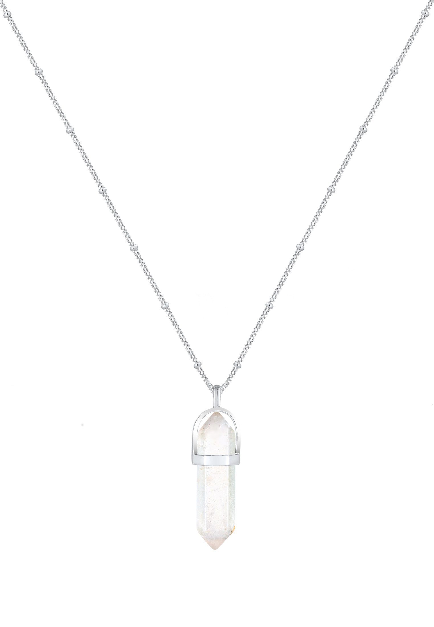 Elli Collierkettchen Stein Quarz Weiß 925 Sterling Silber