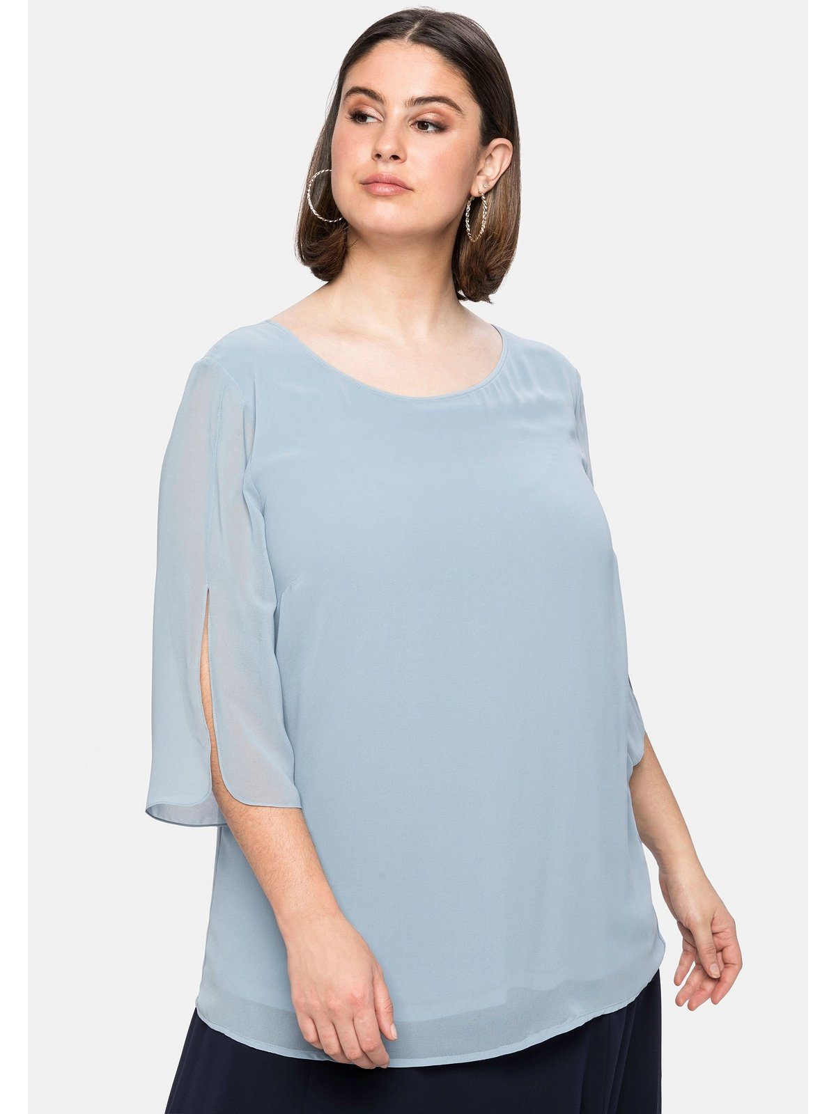 Sheego Tunika Große Größen im Layerlook mit Chiffon