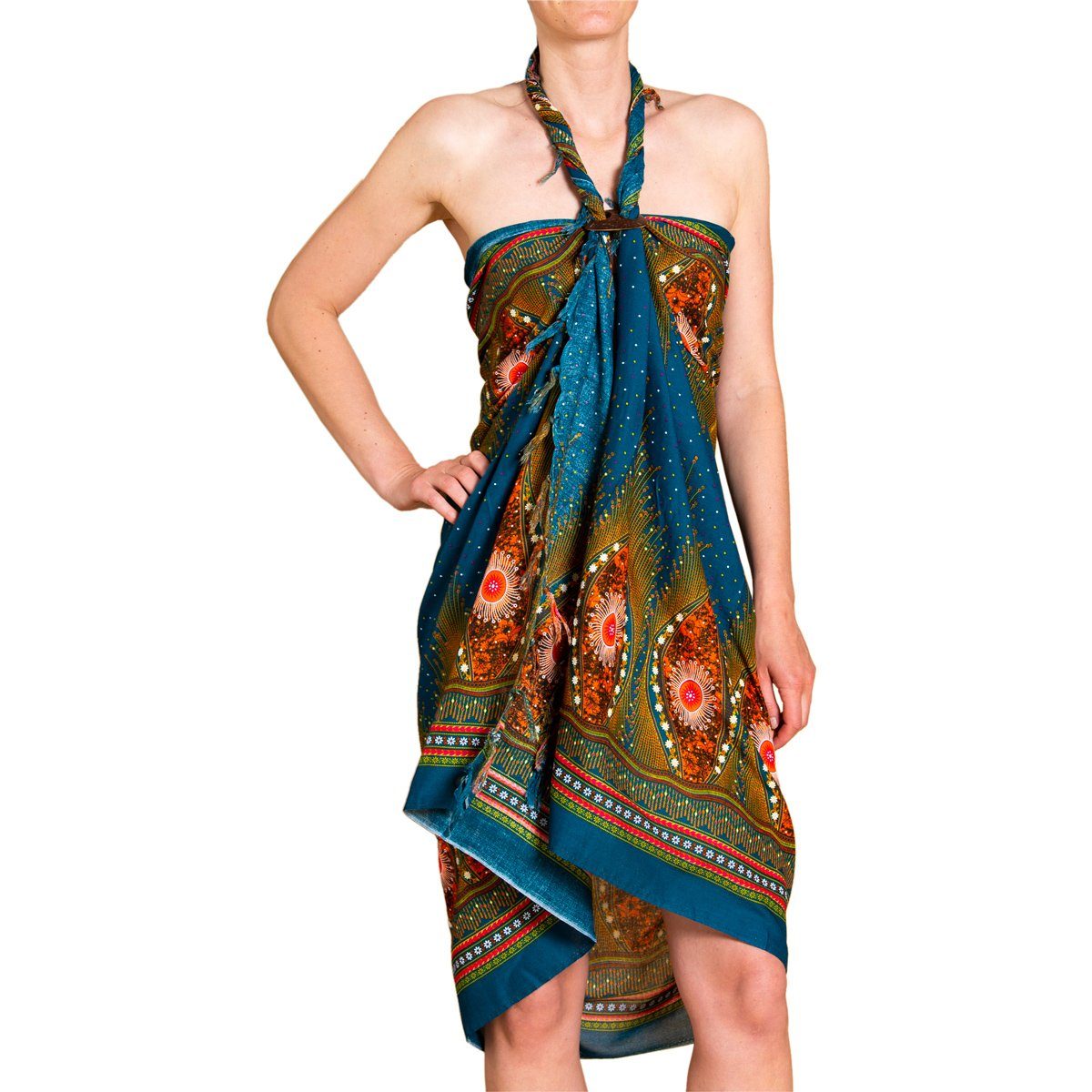 Wrap, Peacock Pareo Strand Design aus Viskose für Strandtuch Schultertuch V PANASIAM Bikini Strandkleid Cover-up 12 Tuch Halstuch den Sarong hochwertiger