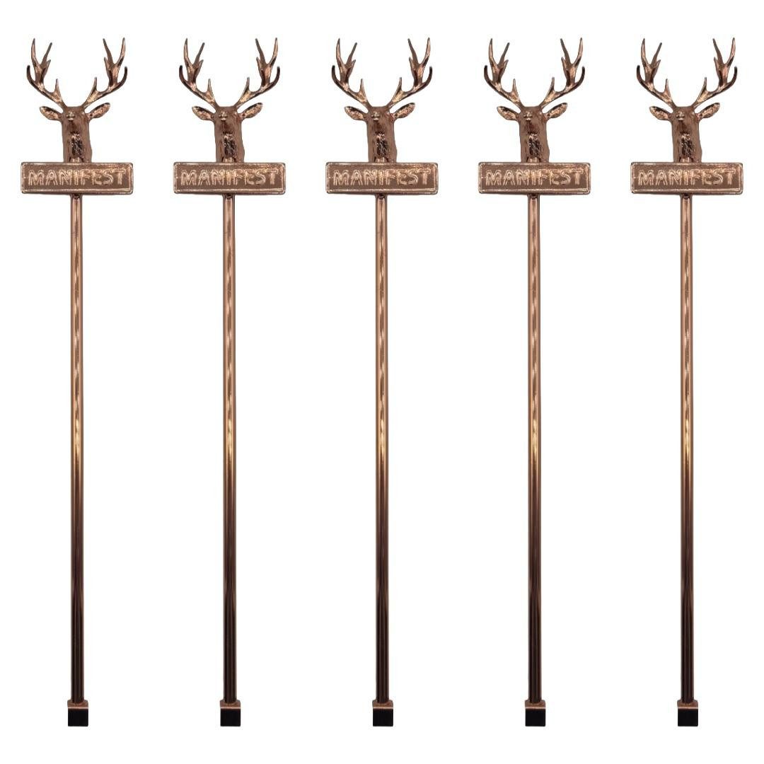Jägermeister Gläser-Set Jägermeister Manifest Stirrer – 5er Set, Kupferfarbene Rührstäb