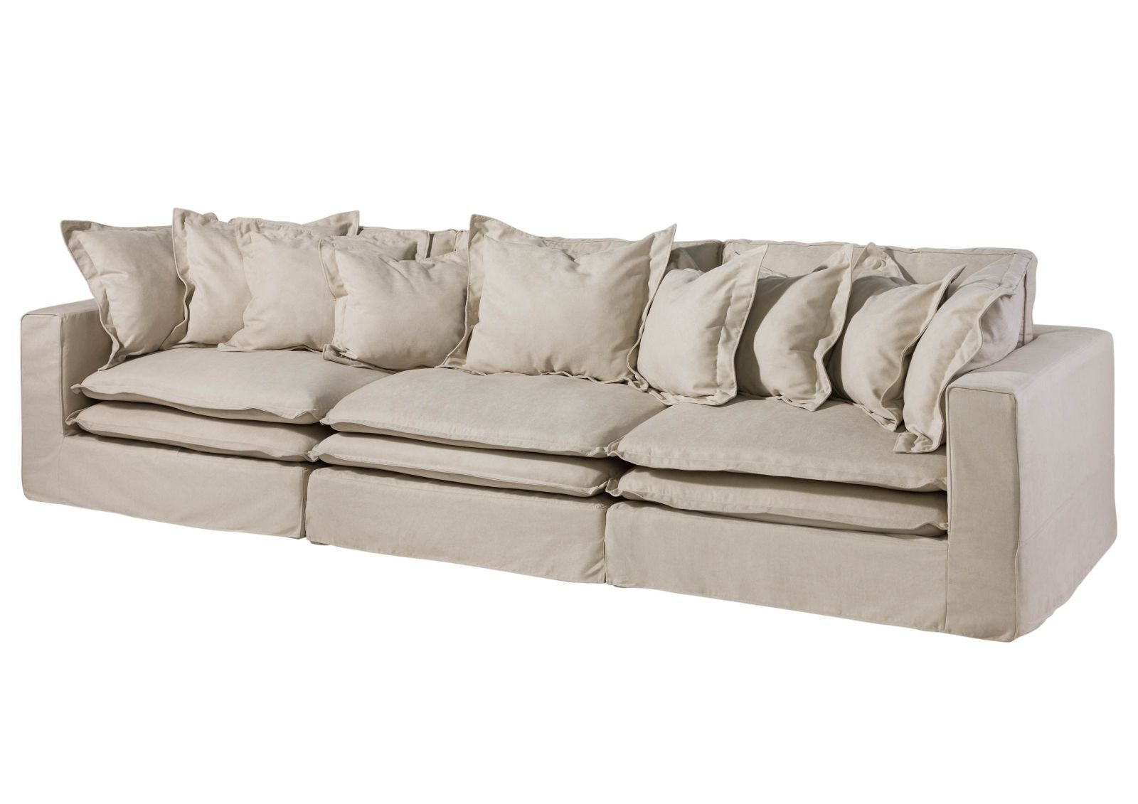 SYLT beige Sofa Sofa Massivmoebel24 341x117x90 3-Sitzer