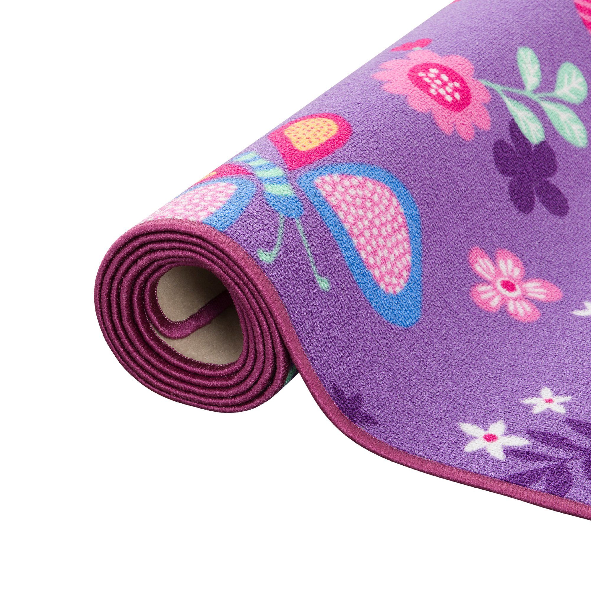 Snapstyle Kinderteppich Kinder Spiel Teppich Schmetterling, Eckig, Höhe: 4 mm