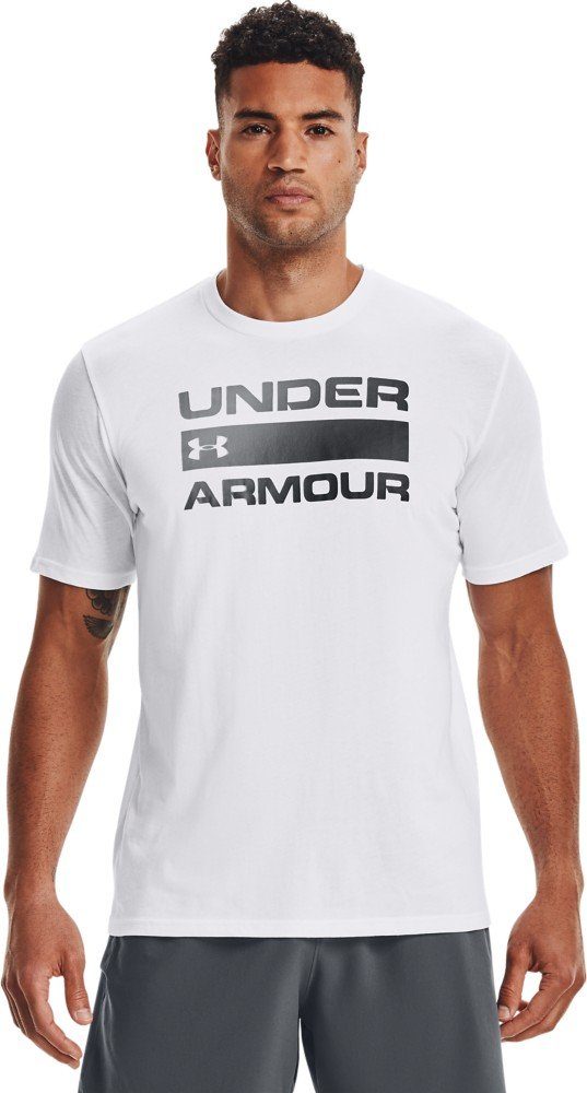 Issue Kurzarm-Oberteil T-Shirt Team Wordmark Armour® Under 100 UA White