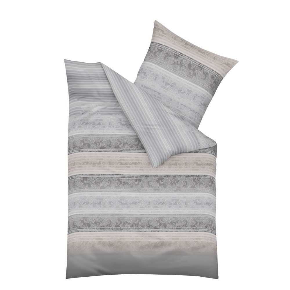 Kaeppel Bettwäsche Kaeppel Satin Bettwäsche Palace Streifen Grau, Satin, 2 teilig