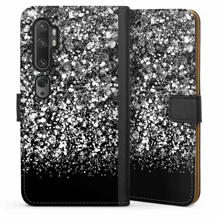 DeinDesign Handyhülle Glitzer Look Schneeflocken Muster Snow Fall Glitter Look Xiaomi Mi Note 10 Pro Hülle Handy Flip Case Wallet Cover