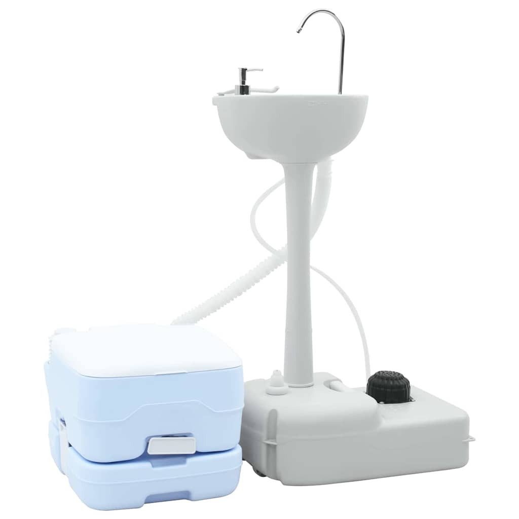 vidaXL Wassertank Camping-Toilette 2 pcs Blau und Weiß 50,5 x 33 x 103 cm (2 St)