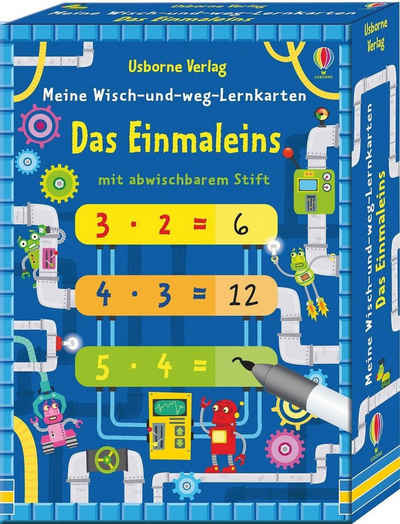 Usborne Verlag Spiel, Meine Wisch-und-weg-Lernkarten: Das Einmaleins